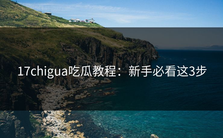 17chigua吃瓜教程：新手必看这3步