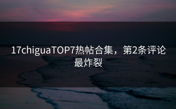17chiguaTOP7热帖合集，第2条评论最炸裂