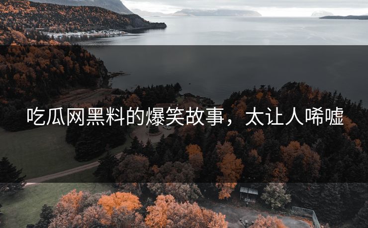 吃瓜网黑料的爆笑故事，太让人唏嘘