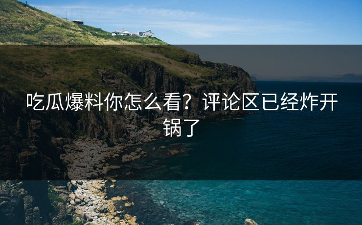 吃瓜爆料你怎么看？评论区已经炸开锅了