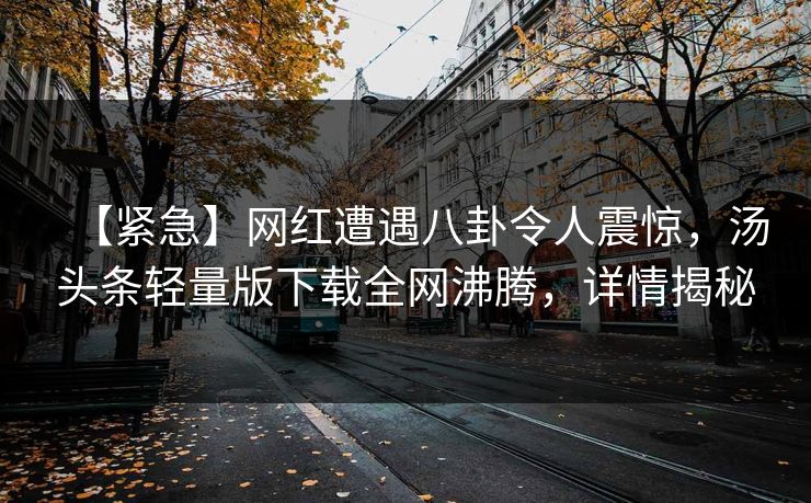 【紧急】网红遭遇八卦令人震惊，汤头条轻量版下载全网沸腾，详情揭秘