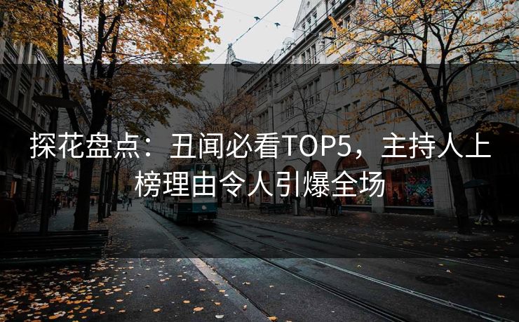 探花盘点：丑闻必看TOP5，主持人上榜理由令人引爆全场